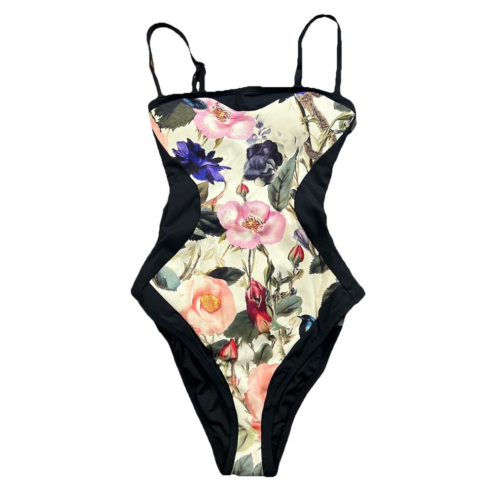 TA3 Sashy Shaping One Piece Swimsuit Frame Rose Snake/Black Floral XXS R/L NWT - Picture 6 of 10
